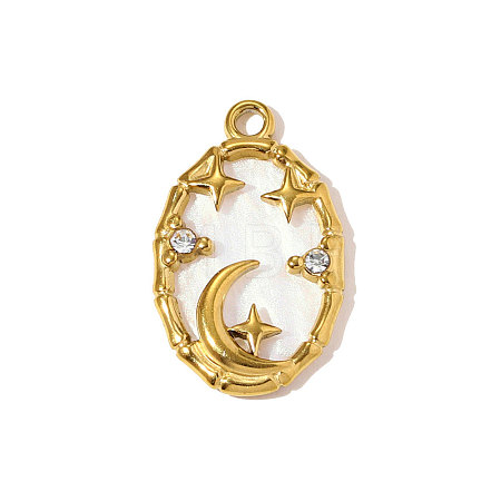 304 Stainless Steel Resin Pendants STAS-OY010-61G-1