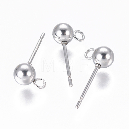 Non-Tarnish 304 Stainless Steel Ear Stud Components STAS-F227-18C-P-1
