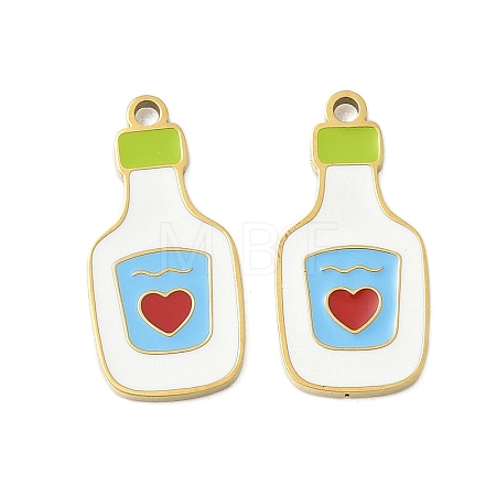 304 Stainless Steel Enamel Pendants STAS-G360-04G-06-1