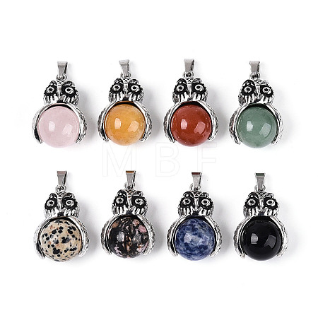 Natural Mixed Stone Pendants G-T143-24M-1