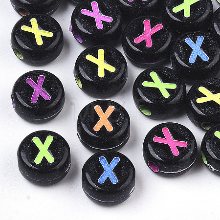 Opaque Black Acrylic Beads MACR-N008-17X-1