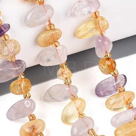 Natural Ametrine Beads Strands G-Z091-A41-1