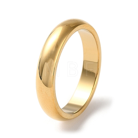 Ion Plating(IP) 304 Stainless Steel Simple Plain Band Finger Ring for Women Men High Polished RJEW-F152-03G-1