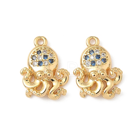 Brass Micro Pave Cubic Zirconia Charms KK-C099-01I-G-1