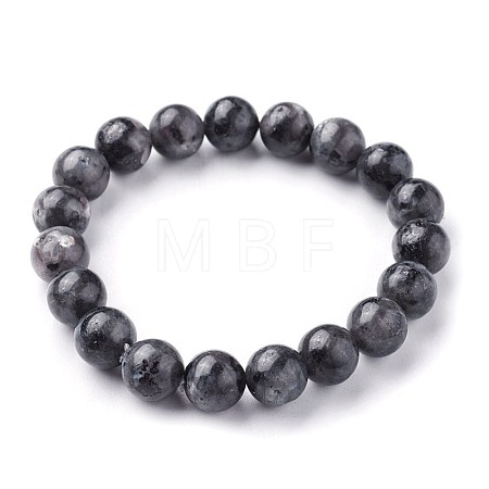 Natural Larvikite Beads Stretch Bracelets BJEW-F380-01-C14-1