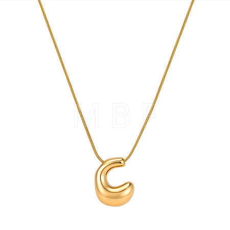 304 Stainless Steel Alphabet Pendant Necklaces for Men and Women GP1122-3-1