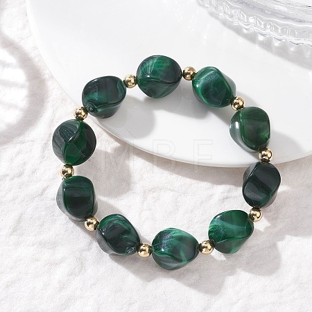 Acrylic Imitation Gemstone Beads Stretch Bracelets for Women BJEW-JB13236-03-1