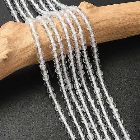 Natural Quartz Crystal Round Beads Strands G-J303-01-4mm-1