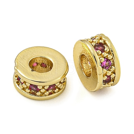 Rack Plating Brass Micro Pave Cubic Zirconia Spacer Beads KK-F089-39B-G02-1
