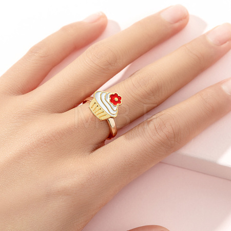 Alloy Enamel Rotatable Cuff Open Rings FS-WGEC271-15-1