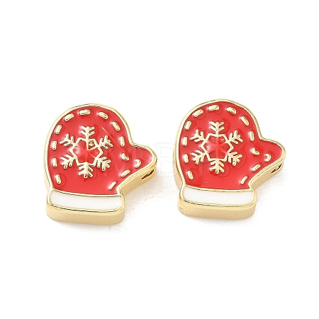 Christmas Brass Enamel Beads KK-I474-G06-1