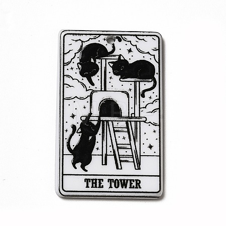 Tarot Theme Printed Acrylic Pendants MACR-G061-04P-1
