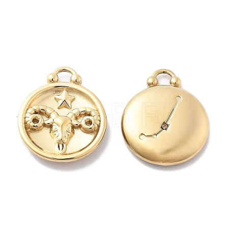 PVD Vacuum Plating 304 Stainless Steel Rhinestone Pendants STAS-R130-01G-02-1