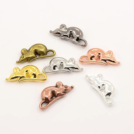 Alloy Animal Mouse Rat Charms Pendants PALLOY-M031-08-1