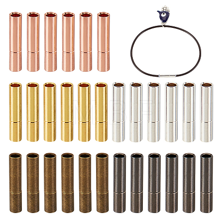 30 Sets 5 Colors Brass Bayonet Clasps KK-OC0001-37D-1