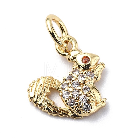 Brass Micro Pave Cubic Zirconia Charms ZIRC-F131-11G-1