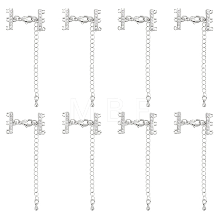 Brass Micro Pave Clear Cubic Zirconia Rectangle Chandelier Component Links FIND-UN00030-1