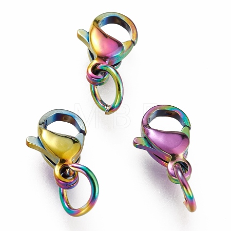 Ion Plating(IP) 304 Stainless Steel Lobster Claw Clasps X-STAS-G240-01A-C-1