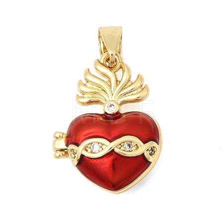 Brass Micro Pave Cubic Zirconia Locket Pendants KK-H267-027G-02-1