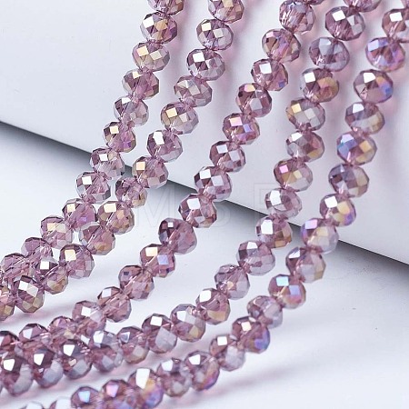 Electroplate Glass Beads Strands EGLA-A034-T1mm-B10-1