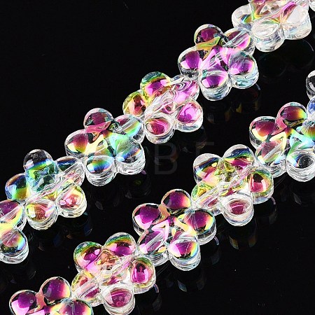 Electroplate Glass Beads Strands X-EGLA-T028-02C-1