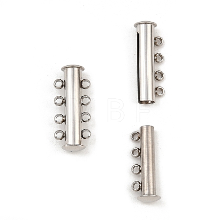Non-Tarnish 4-Strands 304 Stainless Steel Slide Lock Clasps STAS-H402-35P-01-1