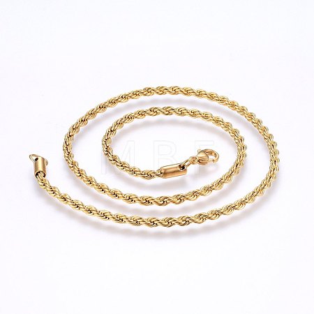 304 Stainless Steel Rope Chain Necklaces X-NJEW-F226-03G-01-1