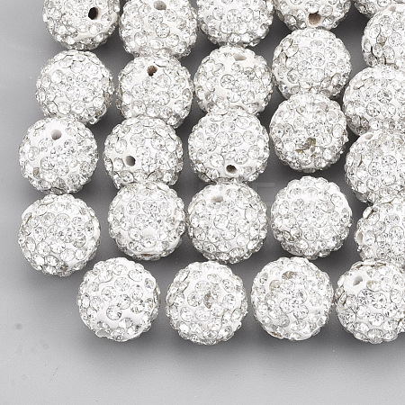 Handmade Polymer Clay Rhinestone Beads RB-S250-12mm-A14-1