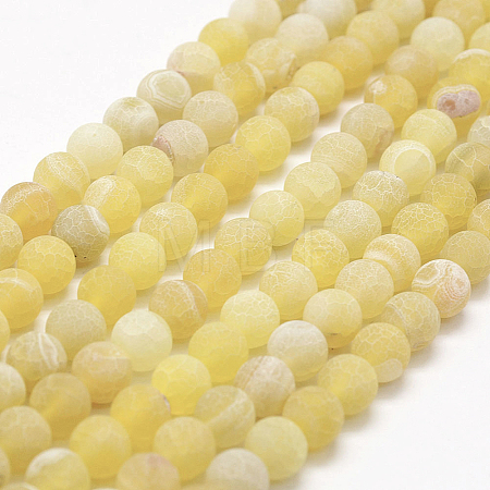 Frosted Natural Weathered Agate Beads Strands X-G-F367-6mm-11-1