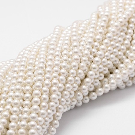 Shell Pearl Bead Strands BSHE-L025-01-4mm-1