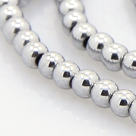 Round Non-magnetic Synthetic Hematite Beads Strands G-P061-65-1
