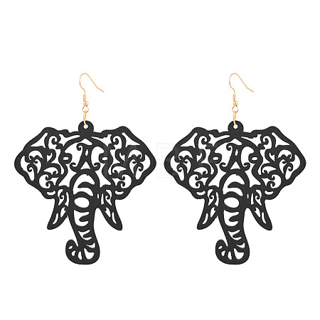 Hollow Wood Dangle Earrings FS-WG18EE7-03-1