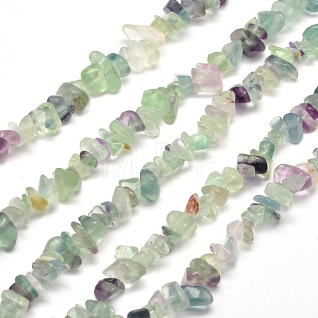 Natural Fluorite Chip Bead Strands G-M205-08-1