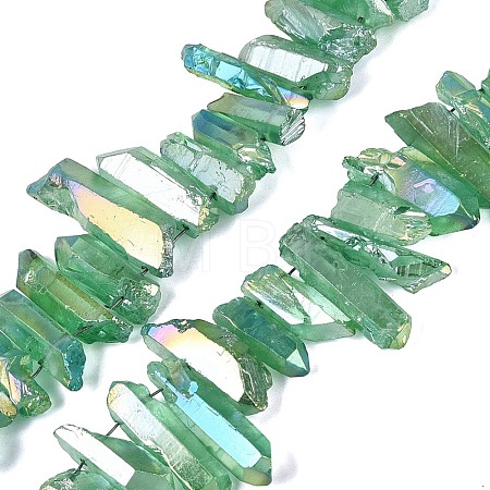 Spray Painted Electroplate Natural Quartz Crystal Points Beads Strands G-Q610-02F-1