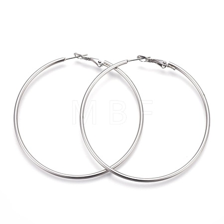 Tarnish Resistant 201 Stainless Steel Hoop Earrings EJEW-F188-24P-D-1