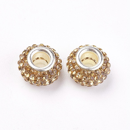 Grade A Rhinestone European Beads CPDL-H001-12x9mm-13-1