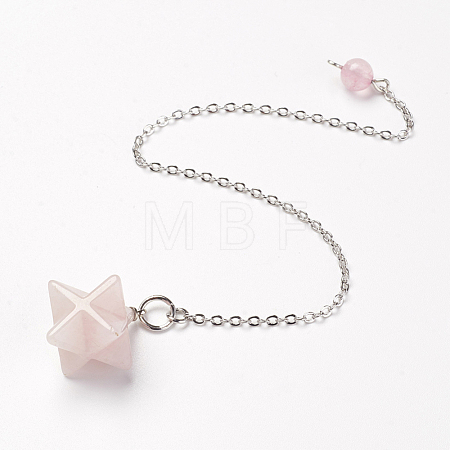 Chakra Natural Rose Quartz Dowsing Pendulums X-G-F516-01C-1