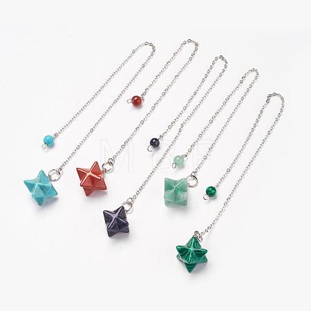Chakra Natural & Synthetic Mixed Stone Dowsing Pendulums G-F516-01-1