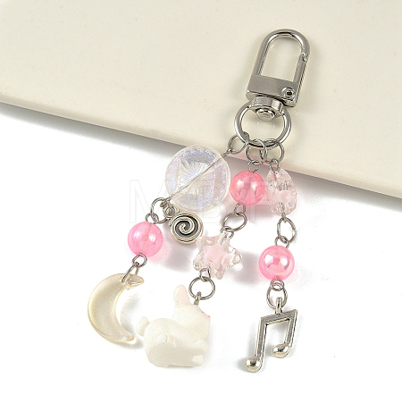 Alloy & Acrylic & Resin Pendant Decorations HJEW-YW00335-02-1