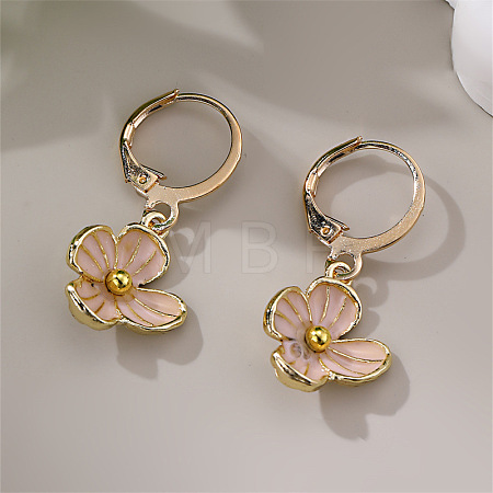 Alloy Enamel Hoop Dangle Earrings for Women WG9295C-03-1