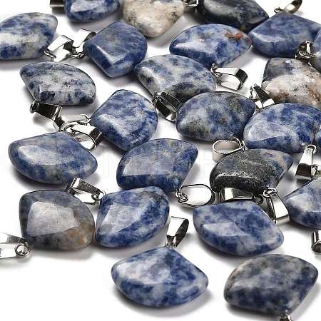 Natural Blue Spot Jasper Pendants G-Z067-05P-04-1