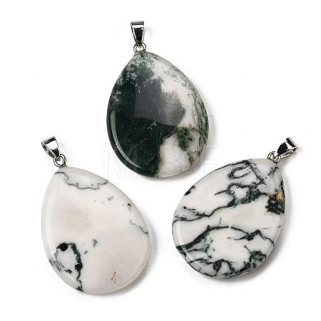 Natural Tree Agate Pendants G-F820-14P-07-1
