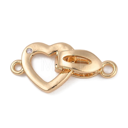 Heart Brass Fold Over Clasps FIND-U017-19G-1