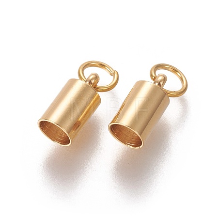 201 Stainless Steel Cord Ends X-STAS-L226-016C-G-1