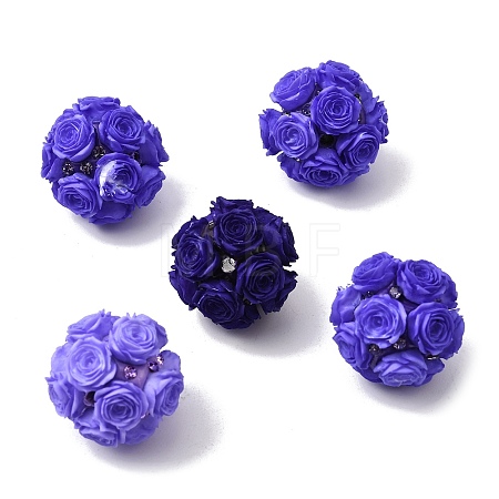 Opaque Acrylic & Rhinestone & Resin Beads OACR-D039-06-1