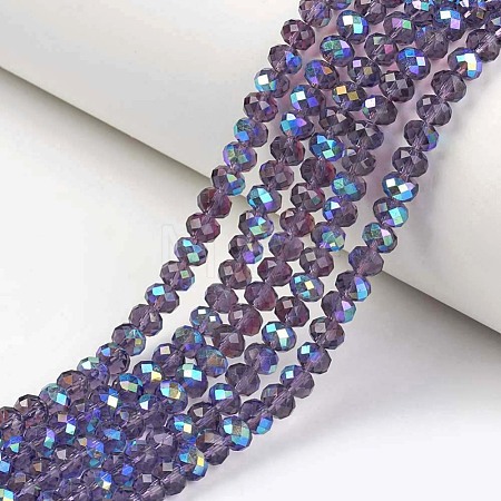 Electroplate Glass Beads Strands EGLA-A034-T6mm-L13-1