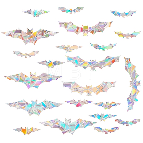 Halloween Bat Rainbow Prism Electrostatic Window Stickers PW-WG8A68C-01-1