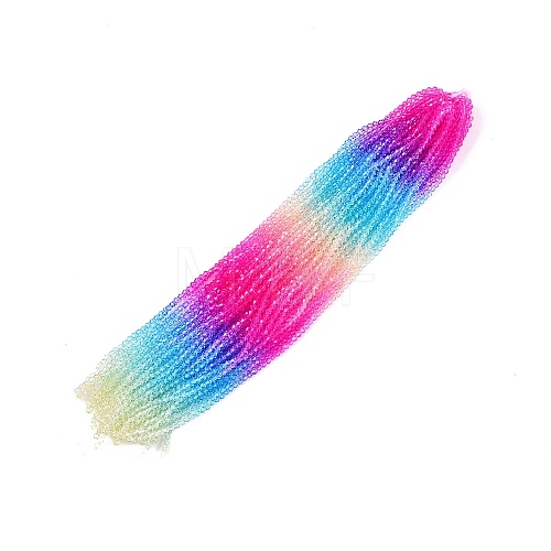 Gradient Color Baking Painted Glass Bead Strands DGLA-A039-T4mm-A08-1