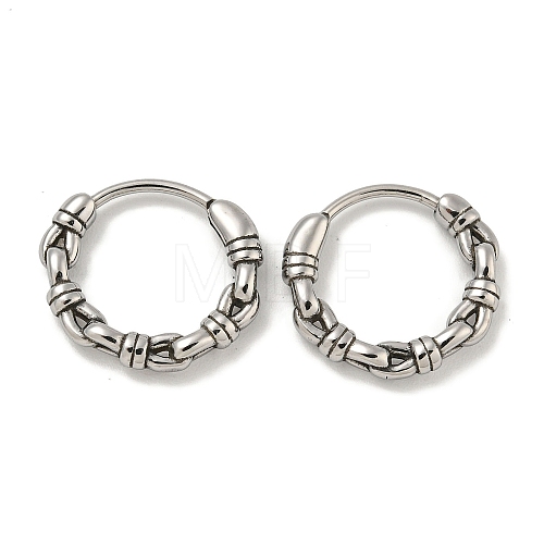 316 Surgical Stainless Steel Hoop Earrings EJEW-D096-19H-AS-1