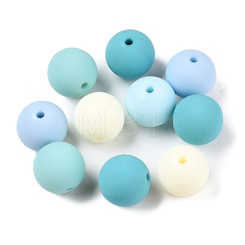 Rubberized Style Imitated Silicone Acrylic Beads MACR-T048-01B-12-1